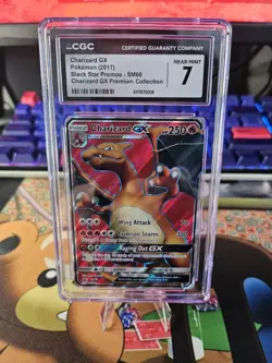 CGC 7 - Pokemon TCG Card Charizard GX Sun & Moon SM60 Promo NM+ Mint - Image 1