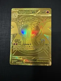 Pokemon TCG Mega Charizard X EX Gold Holo Card PFL Set English - Image 1