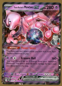 Team Rocket's Mewtwo ex 205 JUMBO Card Promo Scarlet & Violet Pokemon NM - Image 1