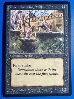 1 BANNED MTG Stone - Throwing D (Dark) | Arabian Nights | 1993 | NM - Image 1