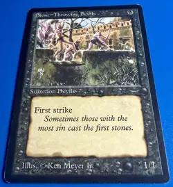 1 BANNED MTG Stone - Throwing D (Dark) | Arabian Nights | 1993 | NM - Image 5