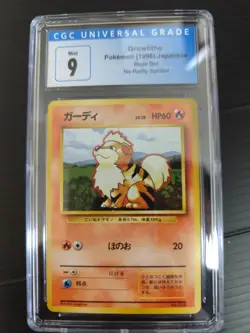 Growlith Pokemon 1996 Japanese Base No rarity symbol CGC9 PSA - Image 1