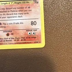 1999 Pokemon Fossil 1st Edition #27 Moltres Rare Pokemon Gaming - Image 3