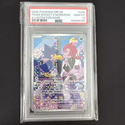 Team Rocket's Murkrow 200 Pokemon Destined Rivals Illustration Rare PSA 10 - Image 1