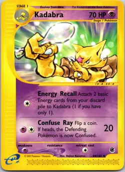 Kadabra Uncommon Expedition 084/165 LP Pokemon TCG - Image 1