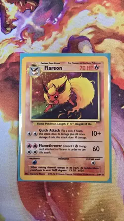 Pokemon TCG Flareon Jungle 3/64 Holo Unlimited Holo Rare LP No Symbol - Image 1