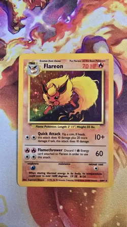 Pokemon TCG Flareon Jungle 3/64 Holo Unlimited Holo Rare LP No Symbol - Image 2