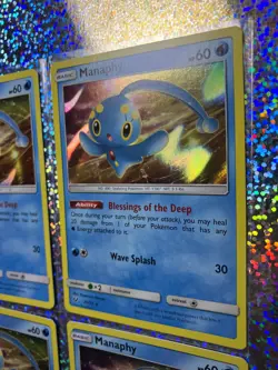 2017 Pokemon TCG Sun & Moon Shining Legends Rare Holo 25/73 Manaphy (x4) - Image 3