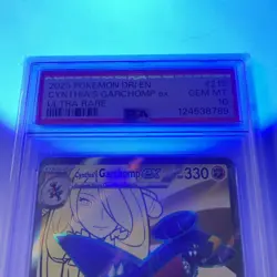 PSA 10 Pokemon TCG Cynthia's Garchomp ex 215/182 Sv10:Destined Rivals Ultra Rare - Image 3