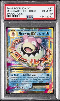 2016 POKEMON XY EVOLUTIONS #27 M SLOWBRO EX PSA 10 - Image 1
