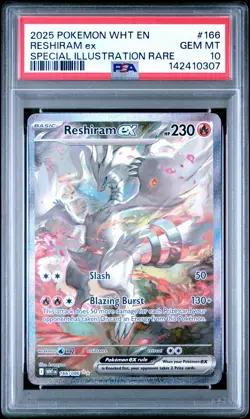 2025 POKEMON WHT EN-WHITE FLARE SPECIAL ILLUSTRATION RARE RESHIRAM EX PSA 10 - Image 1