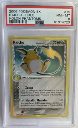 ⚡ Raichu 15/110 Holo Delta Species EX Holon Phantoms PSA 8 Pokemon 2006 MINT - Image 1