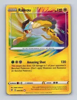 Raikou 050 2020 Pokemon Vivid Voltage Amazing Rare Holo Card NM+ - Image 1