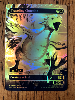 Mtg - Traveling Chocobo - Gold, Textless, Neon Ink - edh - WATCH ITEM VIDEO! O_O - Image 1