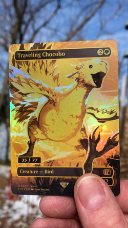 Mtg - Traveling Chocobo - Gold, Textless, Neon Ink - edh - WATCH ITEM VIDEO! O_O - Image 2