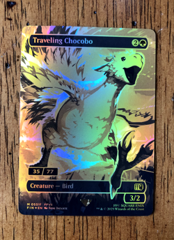 Mtg - Traveling Chocobo - Gold, Textless, Neon Ink - edh - WATCH ITEM VIDEO! O_O - Image 5