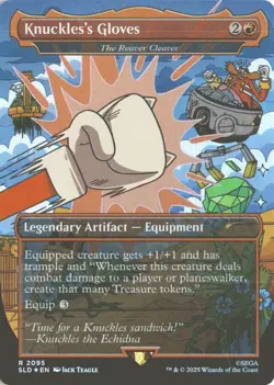 MTG Knuckles' Gloves (2095) *Rainbow Foil* Secret Lair: Sonic The Hedgehog MT/NM - Image 1