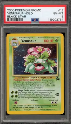 Pokemon Venusaur Game Boy Magazine Black Star Holo Promo #13 PSA 8 - Image 1