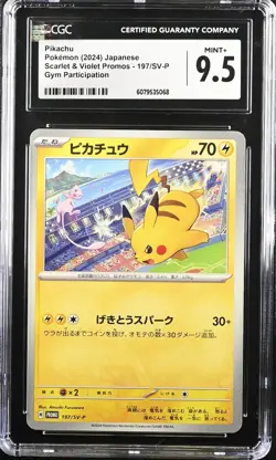 Pikachu 197/SV-P CGC 9.5 Gym Participation Mew Promo Pokemon Card - Image 1