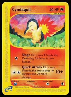 Cyndaquil 104/165 Common Expedition Pokemon Card - Image 1