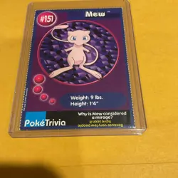 Mew #151 Pokemon TCG Burger King Promo PokeTrivia Trading Card Vintage - Image 1