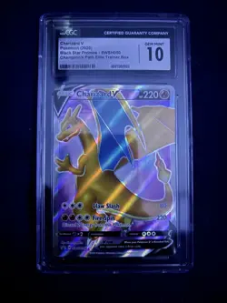 Pokemon Charizard v SWSH050 Holo Black Star Promo Card Sword & Shield - Image 1