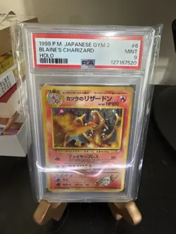 Blaine's Charizard Holo 6 Gym 2 Pokemon Japanese PSA 9 - Image 4