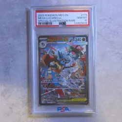 Pokemon Mega Lucario ex Special Illustration Rare Holo PSA 10 179/132 Me01 2025 - Image 1
