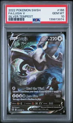 2022 POKEMON SWORD & SHIELD SILVER TEMPEST #186 FULL ART/LUGIA V PSA 10 - Image 1