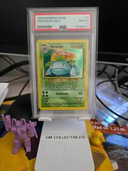 1999 POKEMON BASE SET UNLIMITED #15 VENUSAUR-HOLO PSA 8 - Image 1