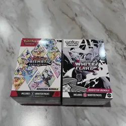 Pokemon Prismatic Evolutions And White Flare Booster Bundle Lot Factory Sealed - Image 1