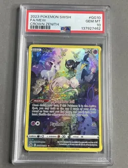 Pokemon PSA 10 Mew GG10/GG70 Crown Zenith Galarian Gallery - Image 1