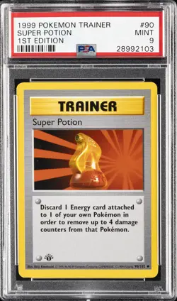 1999 POKEMON BASE SET 1ST EDITION #90 SUPER POTION PSA 9 - Image 1