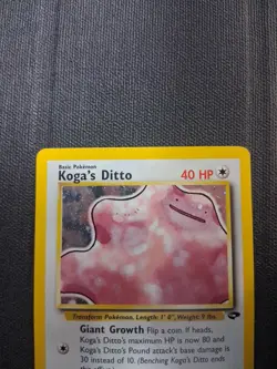 Pokemon - Koga's Ditto #10/132 - Gym Challenge Unlimited Holo NM Fast Ship - Image 3