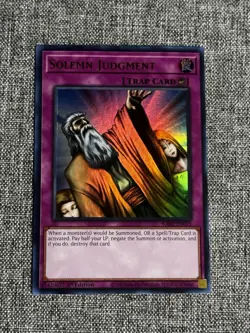 Solemn Judgment RA02-EN075 Ultra Rare 1st Edition Trap NM YuGiOh Card - Image 1