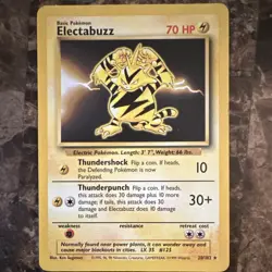 Pokemon TCG Electabuzz Base Set Unlimited Rare Card 20/102 LP Condition - Image 1