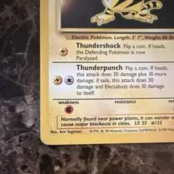 Pokemon TCG Electabuzz Base Set Unlimited Rare Card 20/102 LP Condition - Image 5
