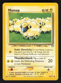 Mareep 65/111 Pokemon TCG Neo Genesis MP - Image 1