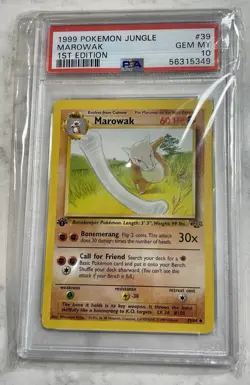 Pokemon 1999 Jungle Marowak 1st Edition Uncommon PSA 10 39/64 Regular - Image 1