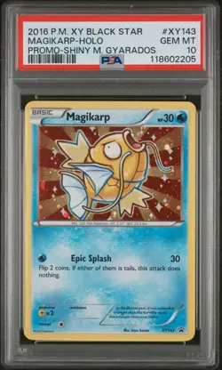 Pokemon Card Magikarp XY143 Shiny Mega Gyarados Black Star Promo Holo PSA 10 - Image 1