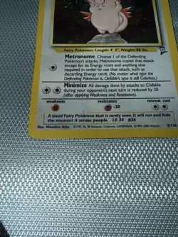 Clefable 005/130 Base Set 2 Holo Pokemon MP Condition - Image 2