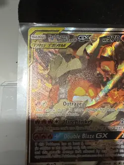 Pokemon TCG Reshiram & Charizard GX SM201 Black Star Promo Full Art Holo NM - Image 2