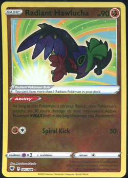 Radiant Hawlucha 081/189 Swsh10: Astral Radiance Holo - Pokemon TCG NM - Image 1