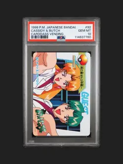 1998 POKEMON JPN BANDAI CARDDASS VENDING #92 CASSIDY & BUTCH PSA 10 (pop 14) - Image 2
