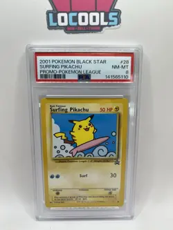 PSA 8 - 2001 Surfing Pikachu - Pokemon League Black Star Promo - Image 1