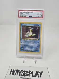 1999 Pokemon Fossil 1st Edition: # 10 Lapras-Holo PSA 8 NM-MT - Image 1