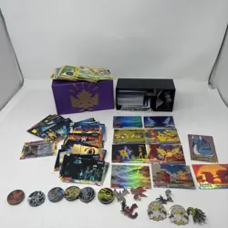 Huge Pokemon Card Lot Holo + ETB Box + Pins Discs Vintage TCG - Image 1
