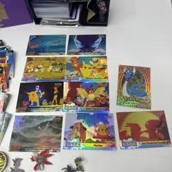 Huge Pokemon Card Lot Holo + ETB Box + Pins Discs Vintage TCG - Image 5