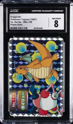 1997 POKEMON TOPSUN VS. SER, PRISM HOLO #149 DRAGONITE CGC 8 - Image 1