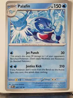 EXCLUSIVE Palafin 062/197 NM - RARE Non Holo Promo Obsidian Flames Pokemon Card - Image 1